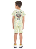 Victor And Jane Boys' 2Pc Set “ "Keep The Waves Below" All Over Print