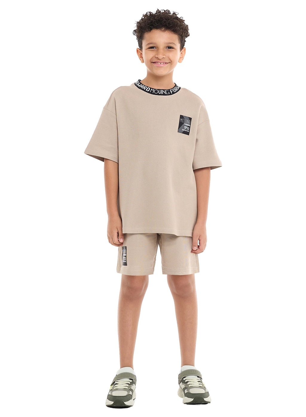 Victor And Jane Boys' Cord Set “ T-Shirt And Shorts Outfit With Label Detail