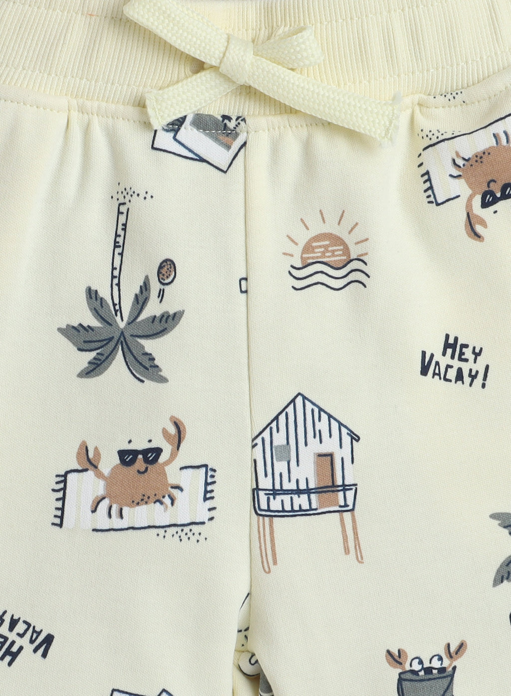 Hey Vacay All Over Printed T-Shirt and Shorts Set - White