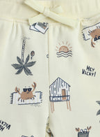 Hey Vacay All Over Printed T-Shirt and Shorts Set - White
