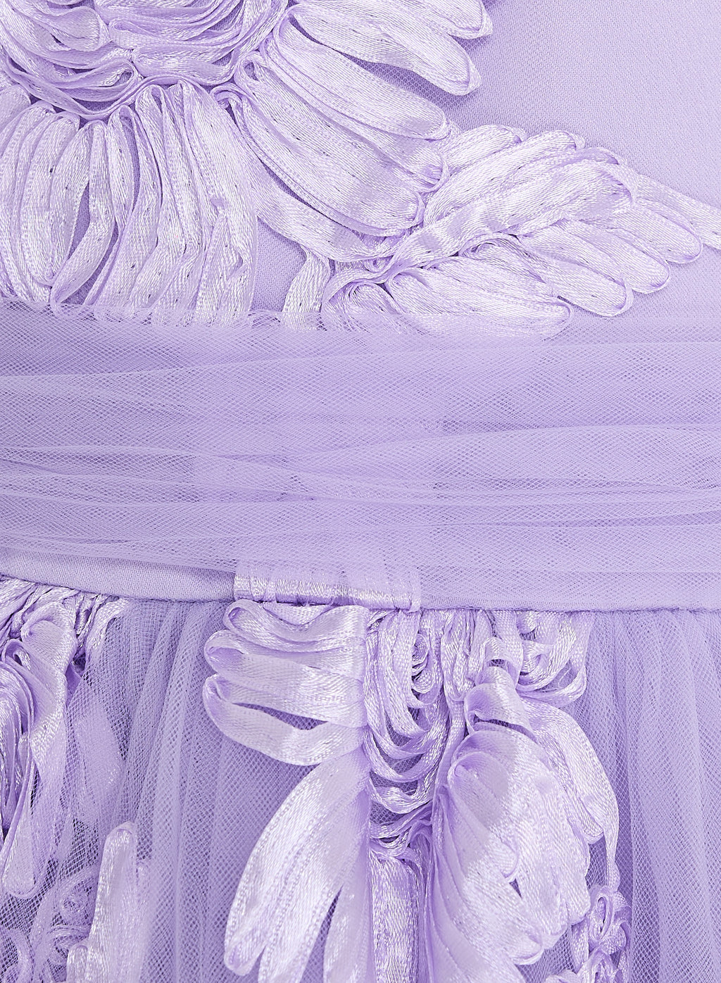 Lilac 3D Flower Mesh Occasion Dress