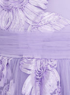 Lilac 3D Flower Mesh Occasion Dress