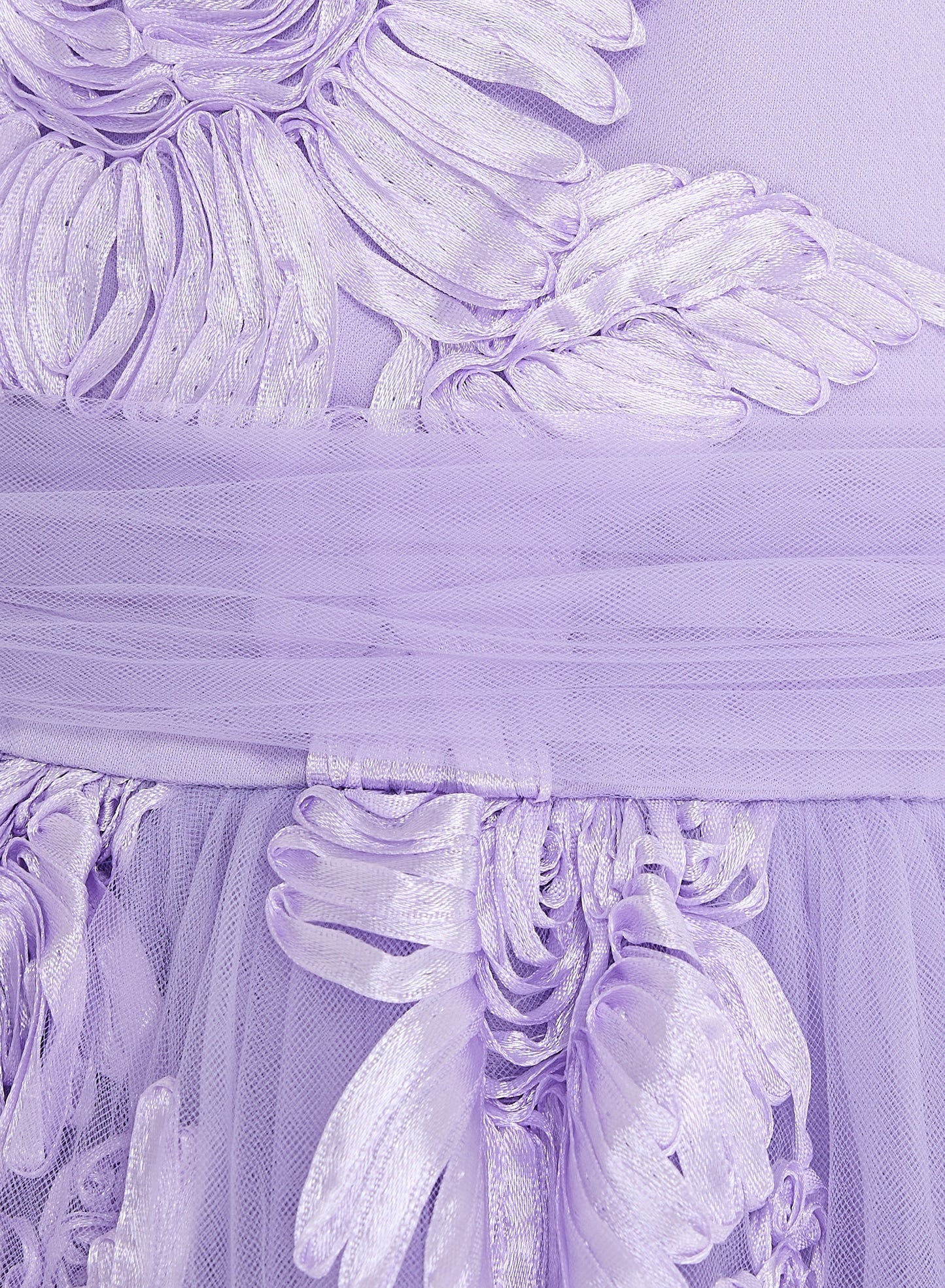 Lilac 3D Flower Mesh Occasion Dress