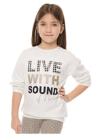 Victor And Jane Girls - Sweat Top And Leggings Set With Applique Embroidery