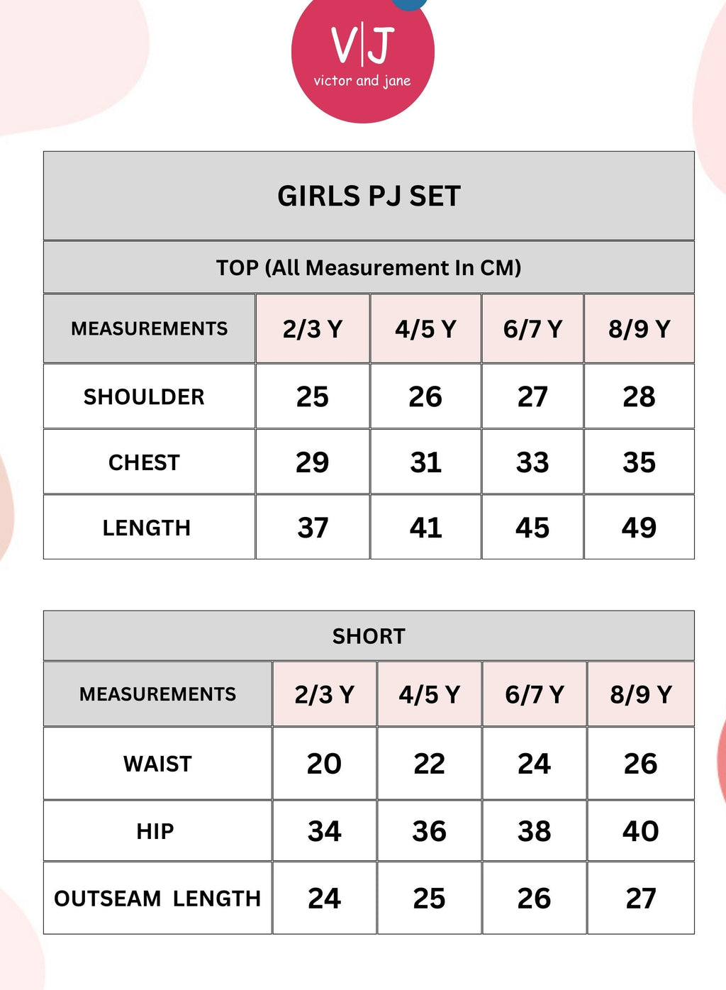 Victor And Jane Girls' Pj Set “ Soft Shorts And Top Sleepwear Set