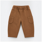 victor and jane boys brown cargo pants with an elastic waistband and side pockets