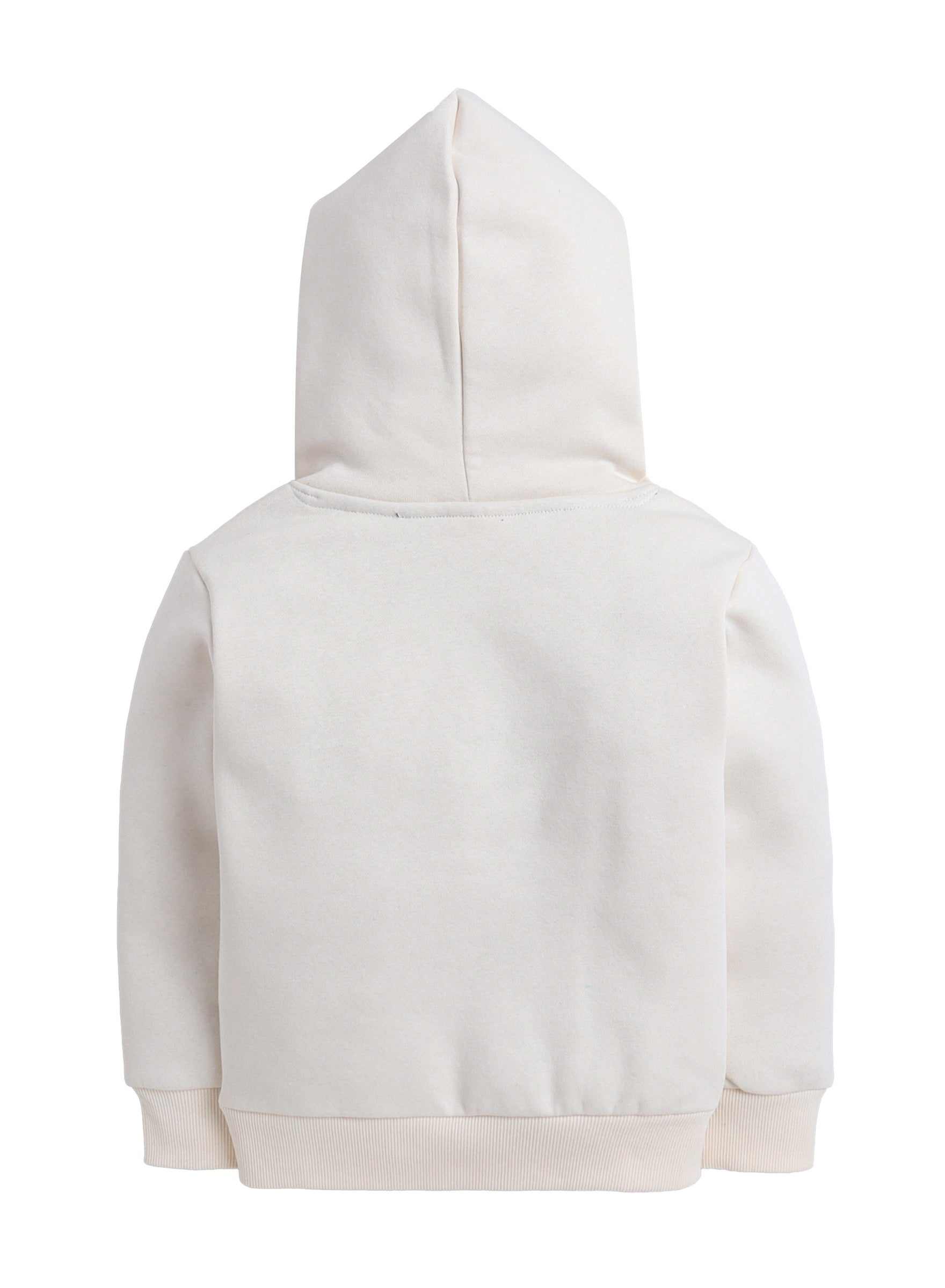Girls Œlive Laugh Love” Glitter Fleece Hoodie “ Cream