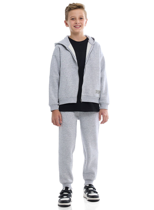 Boys Hoodie Set | Stylish Zip-Up & Joggers