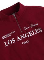Œlos Angeles Cali” Half-Zip Sweatshirt “ 100% Cotton Fleece Pullover | 280 Gsm