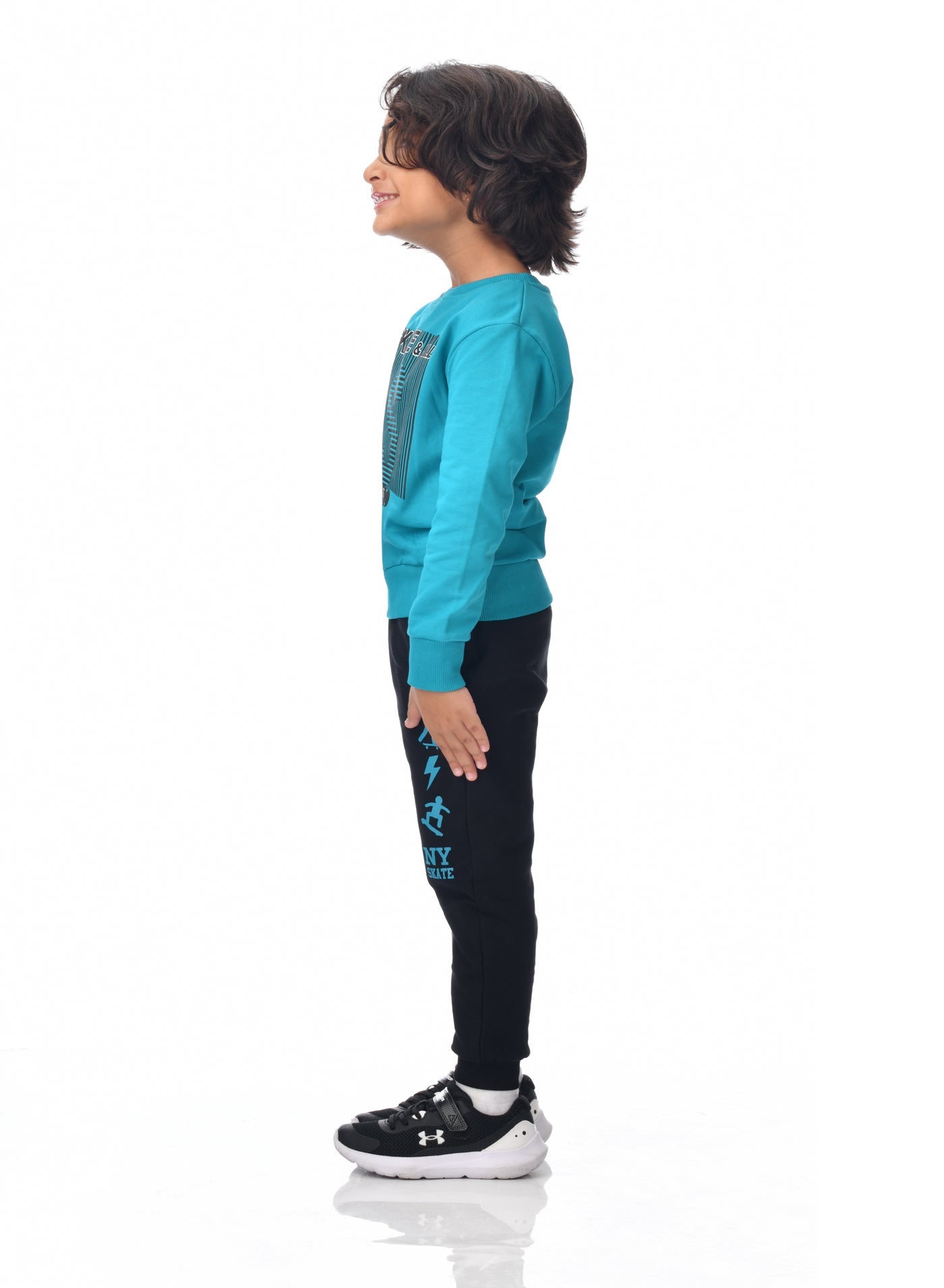Boys' 2-Piece Sweatshirt And Jogger Set Blue-Black