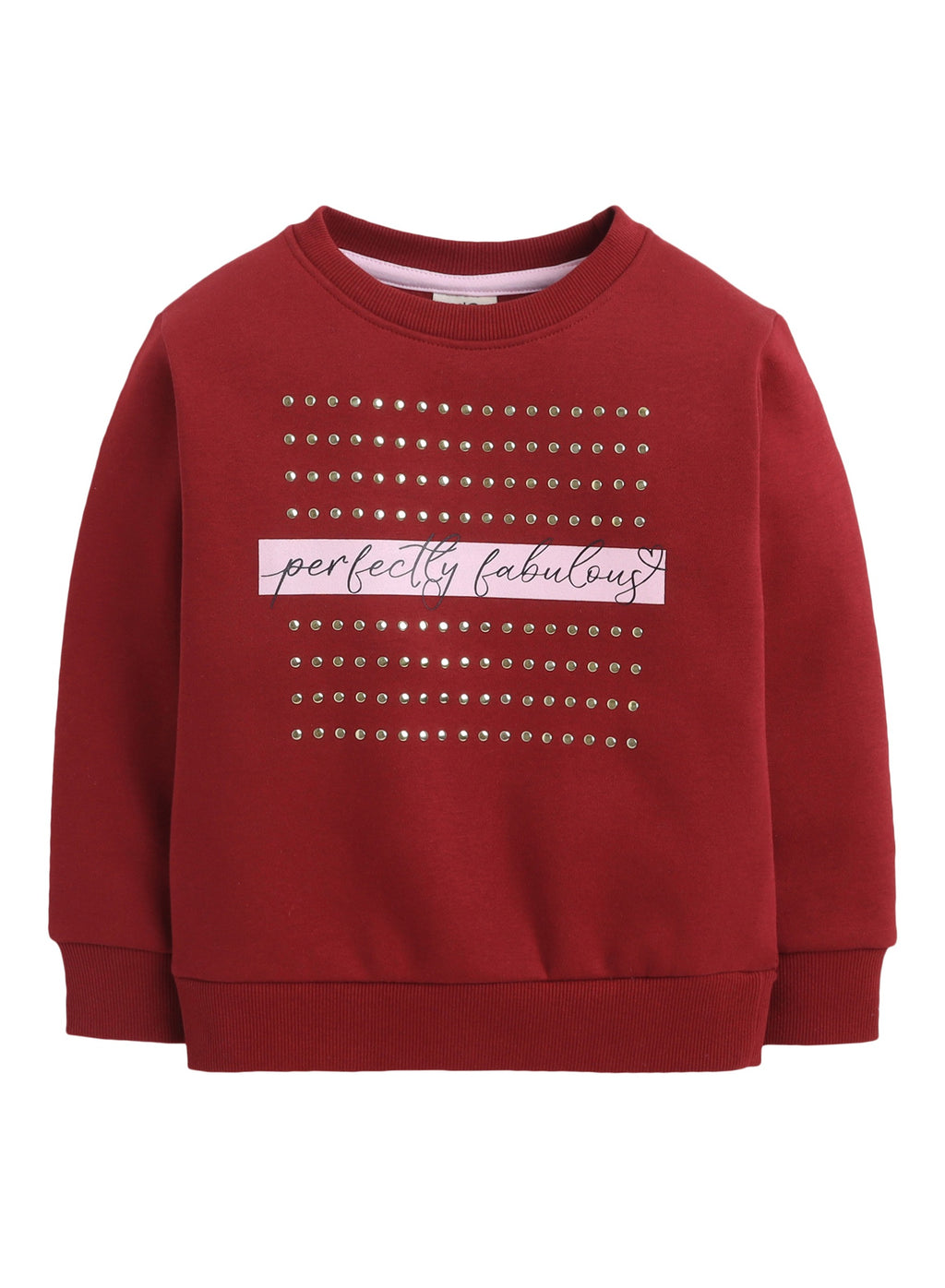 Girls’ Œperfectly Fabulous” Cotton Fleece Sweatshirt -Relaxed Fit
