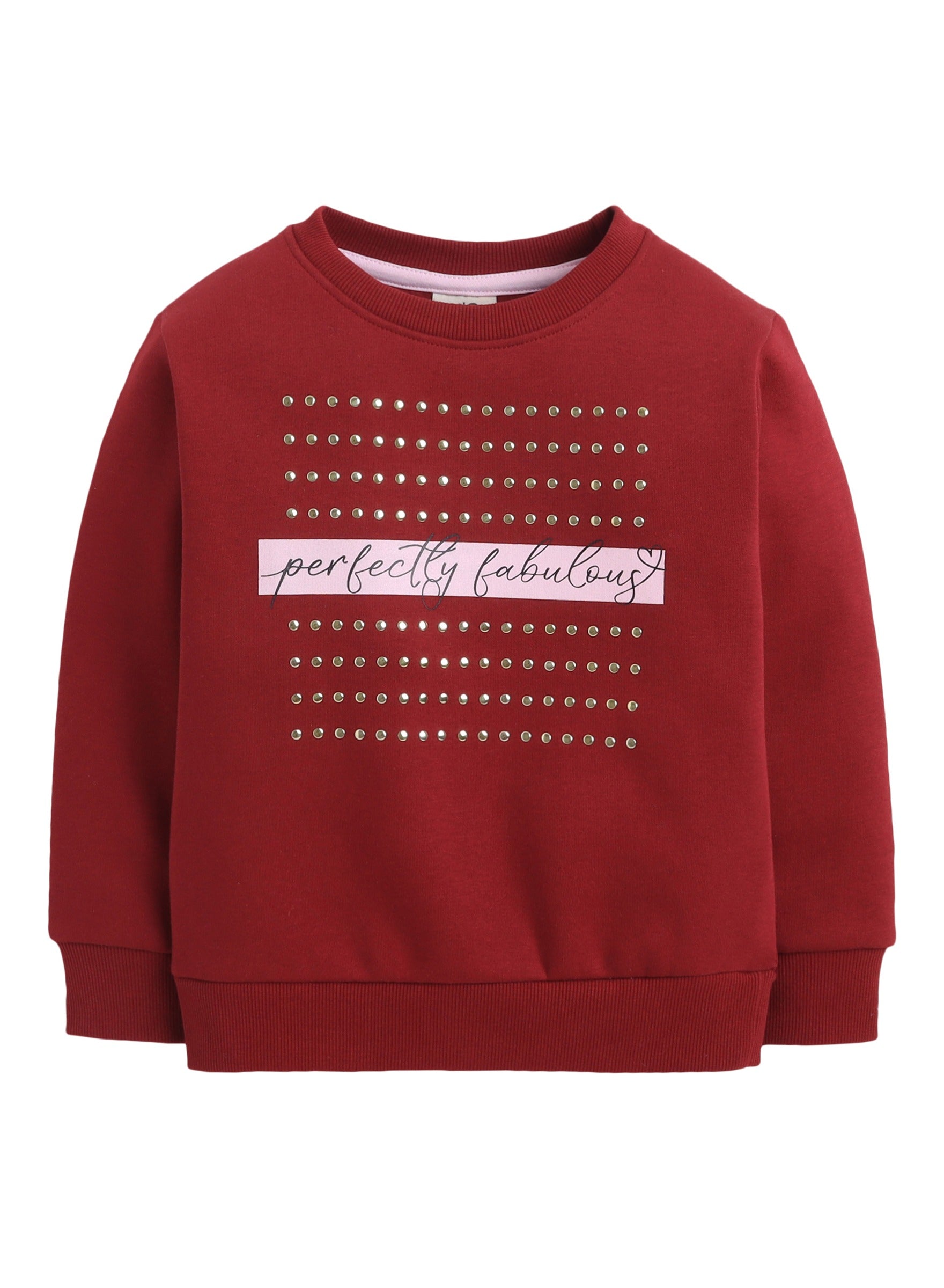 Girls’ Œperfectly Fabulous” Cotton Fleece Sweatshirt -Relaxed Fit