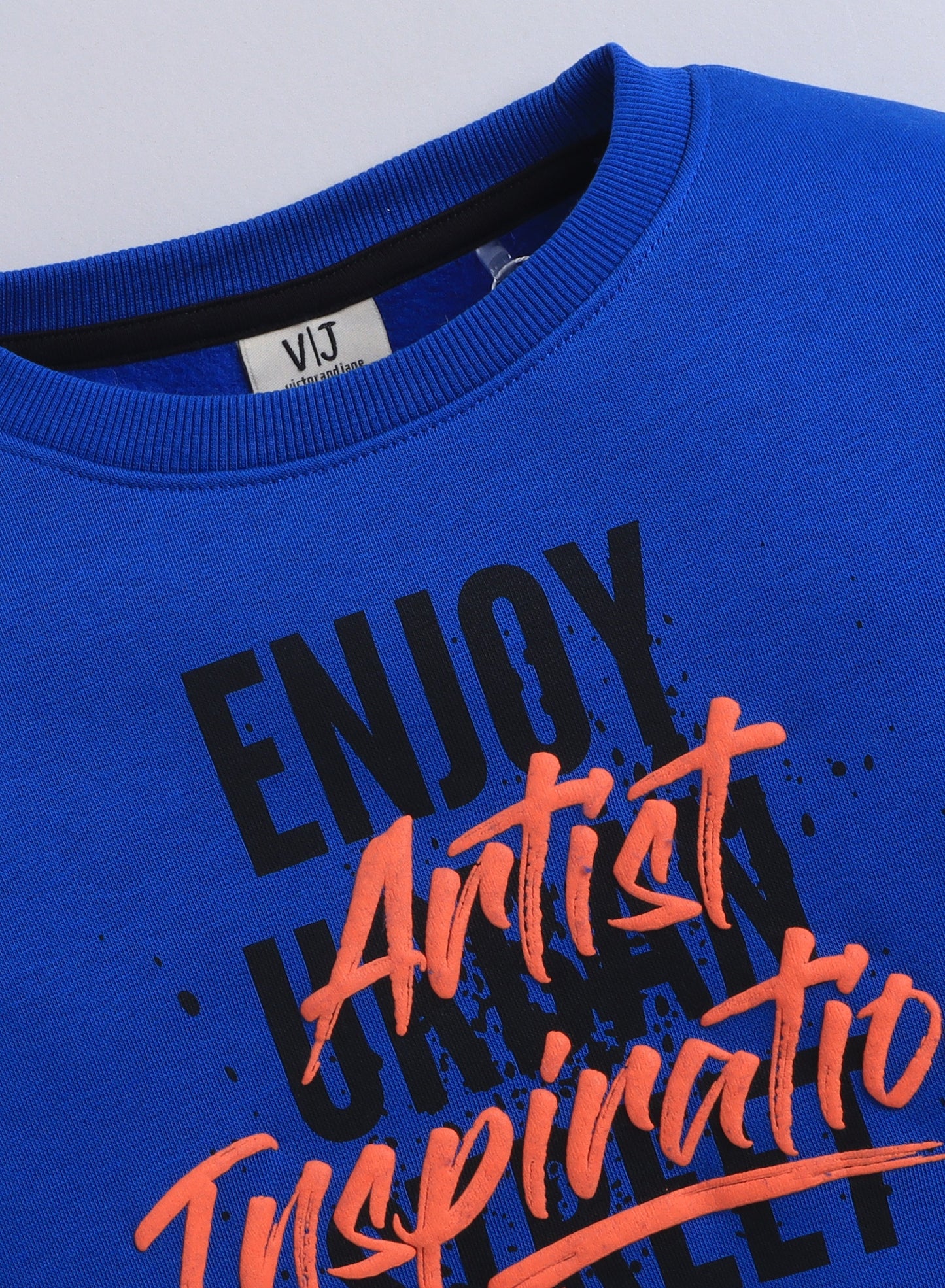 Boys' Printed Crew Neck Sweatshirt – Blue