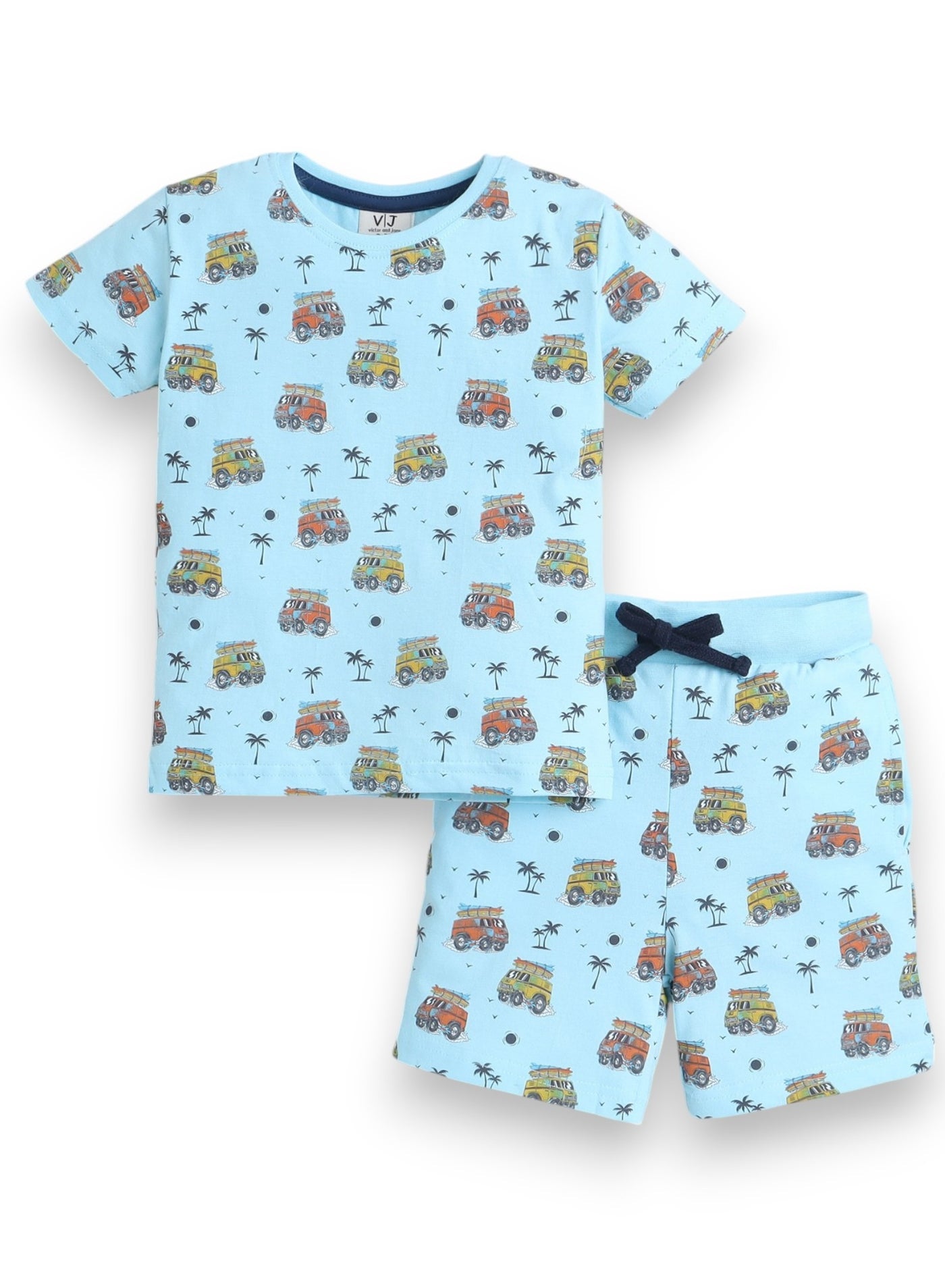 Victor and Jane - All-Over Printed T-shirt and Shorts Pyjama Set