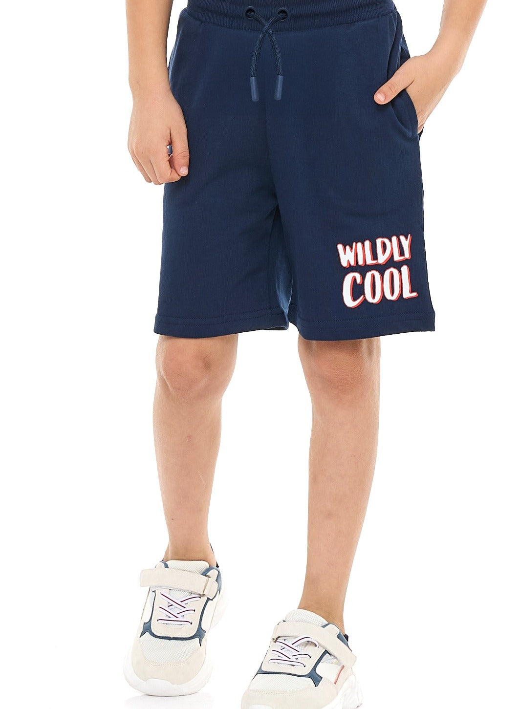 Victor and Jane Boys' 2 Piece Set with Matching Tshirt And Slogan Print Shorts with Elasticated Waist