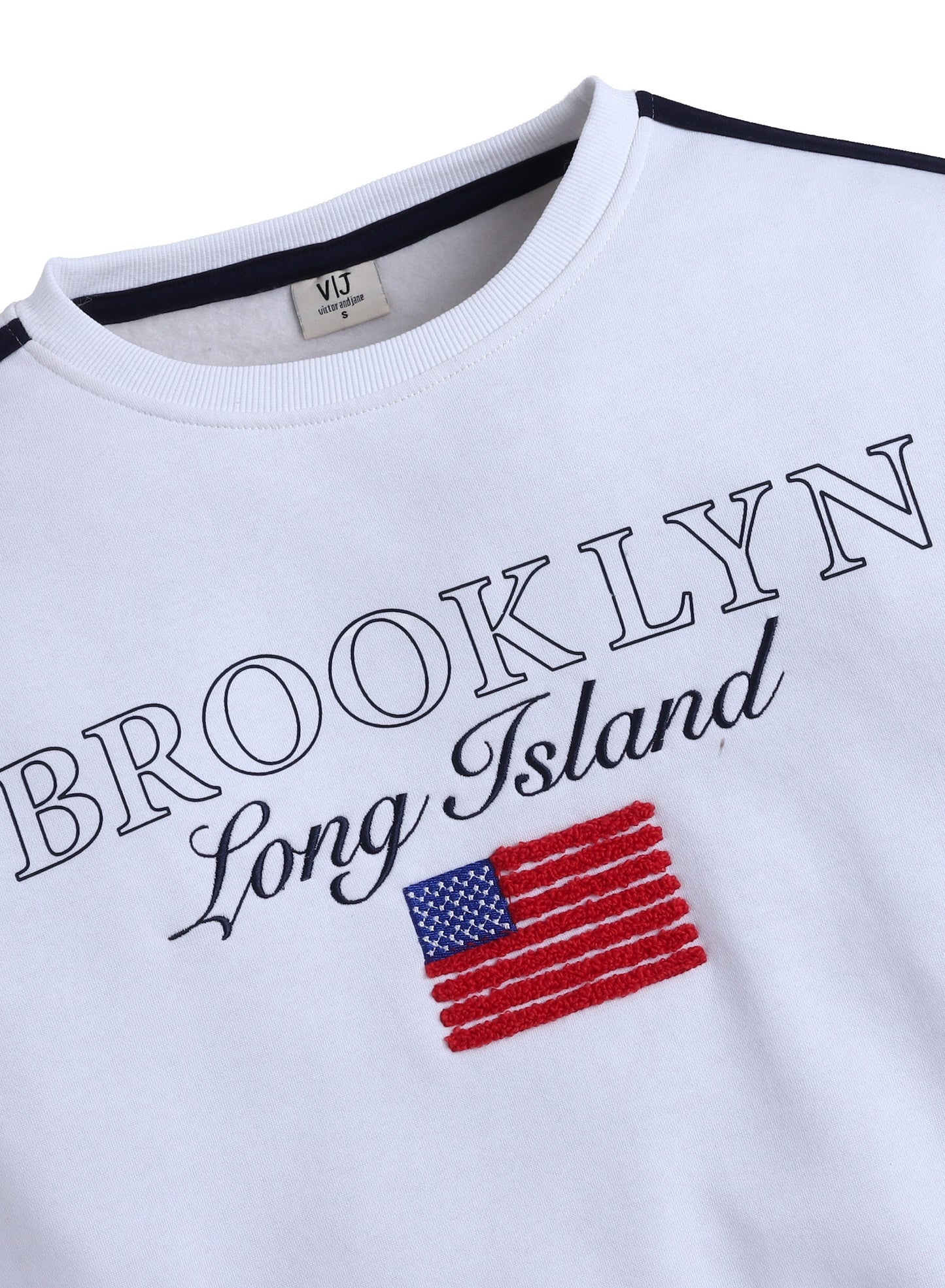 Brooklyn Graphic Sweatshirt – Off White | 100% Cotton Fleece |