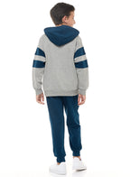 Boys' 2-Piece Hoodie And Jogger Set (8-14 Yrs) Grey Mil-Navy