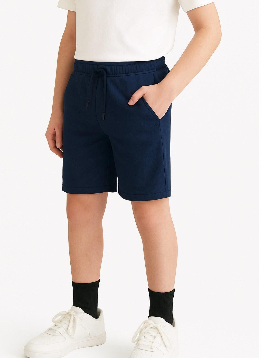 Boys French Terry Shorts 100% Cotton– Navy
