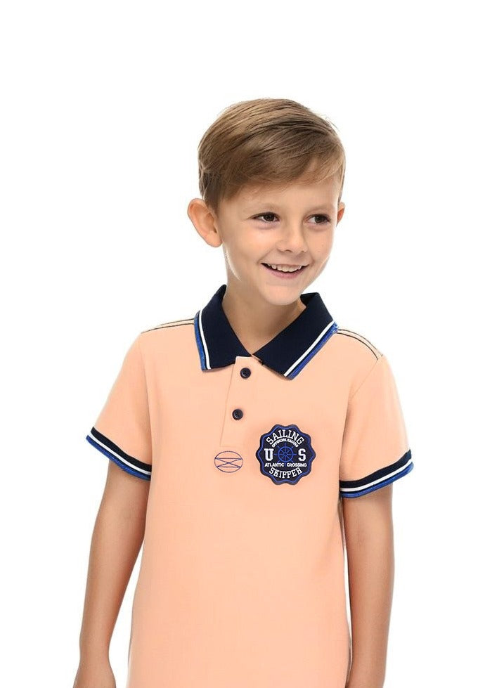Victor & Jane Junior Boys' Polo T-Shirt “ With Embroidered Label Detail
