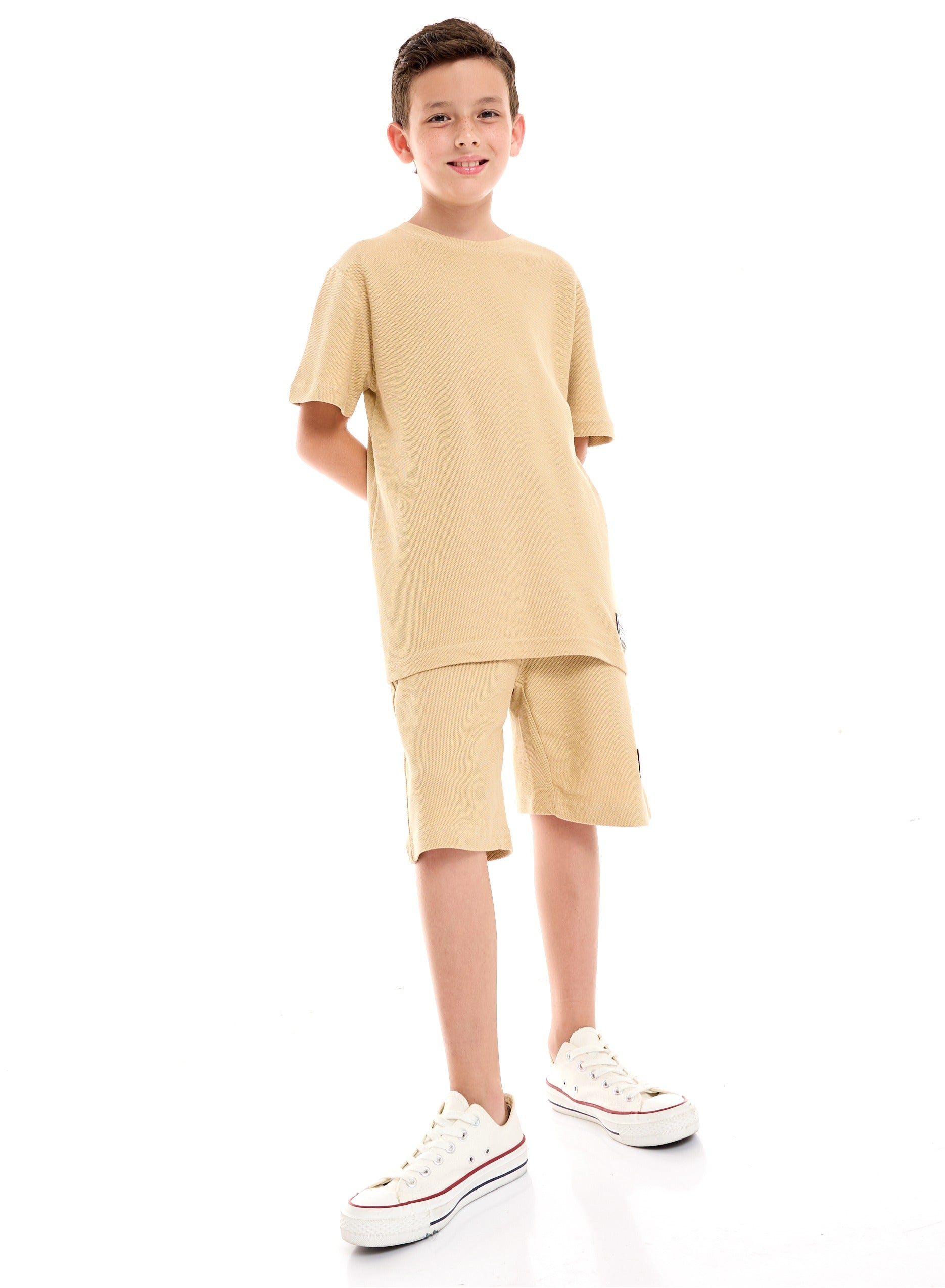 Victor and Jane Cotton Graphic Oversized T-Shirt & Shorts/Co-ord Set - Blue