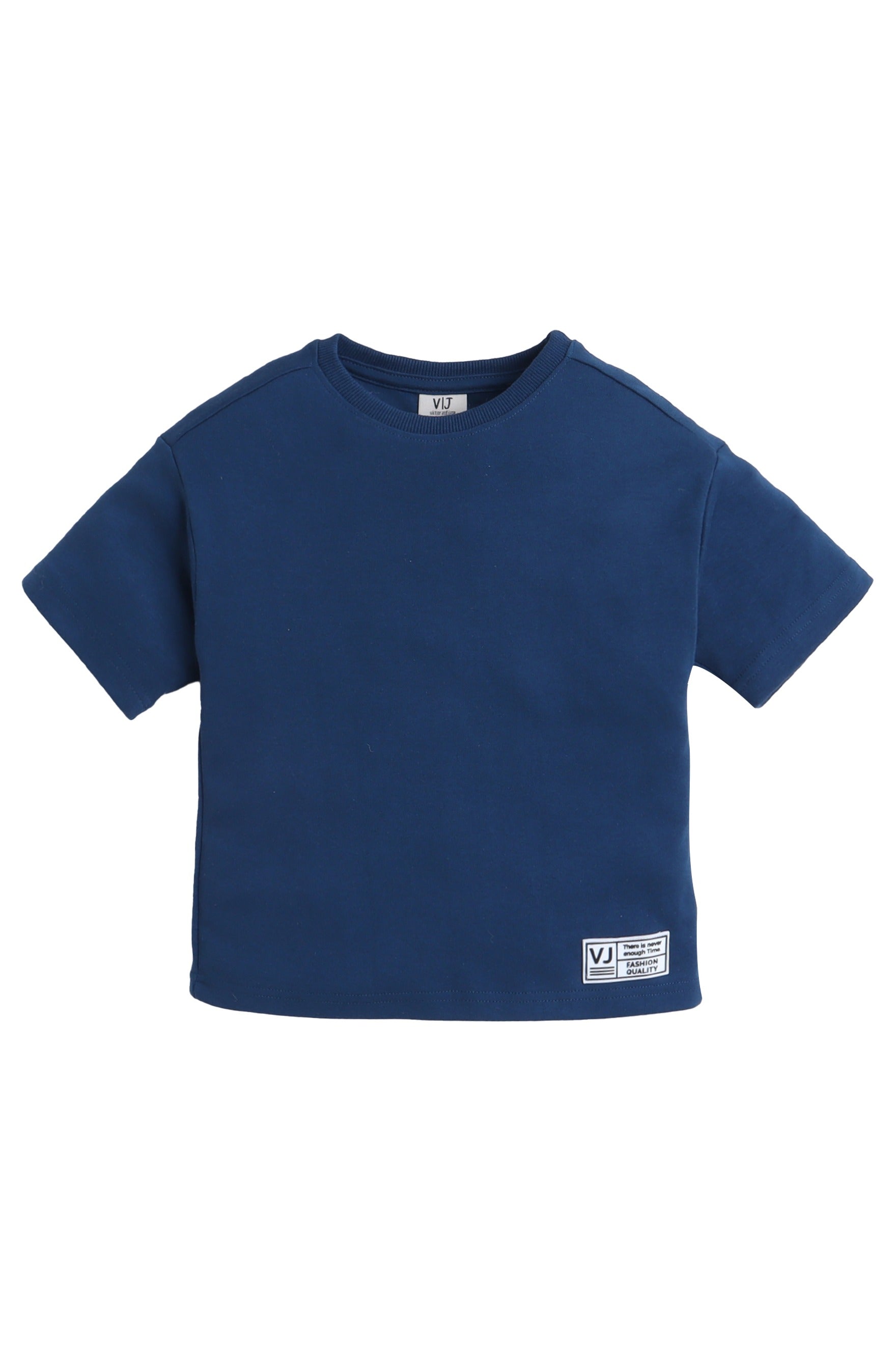 "Boys Cotton Interlock Tee & Shorts Set “ Navy "