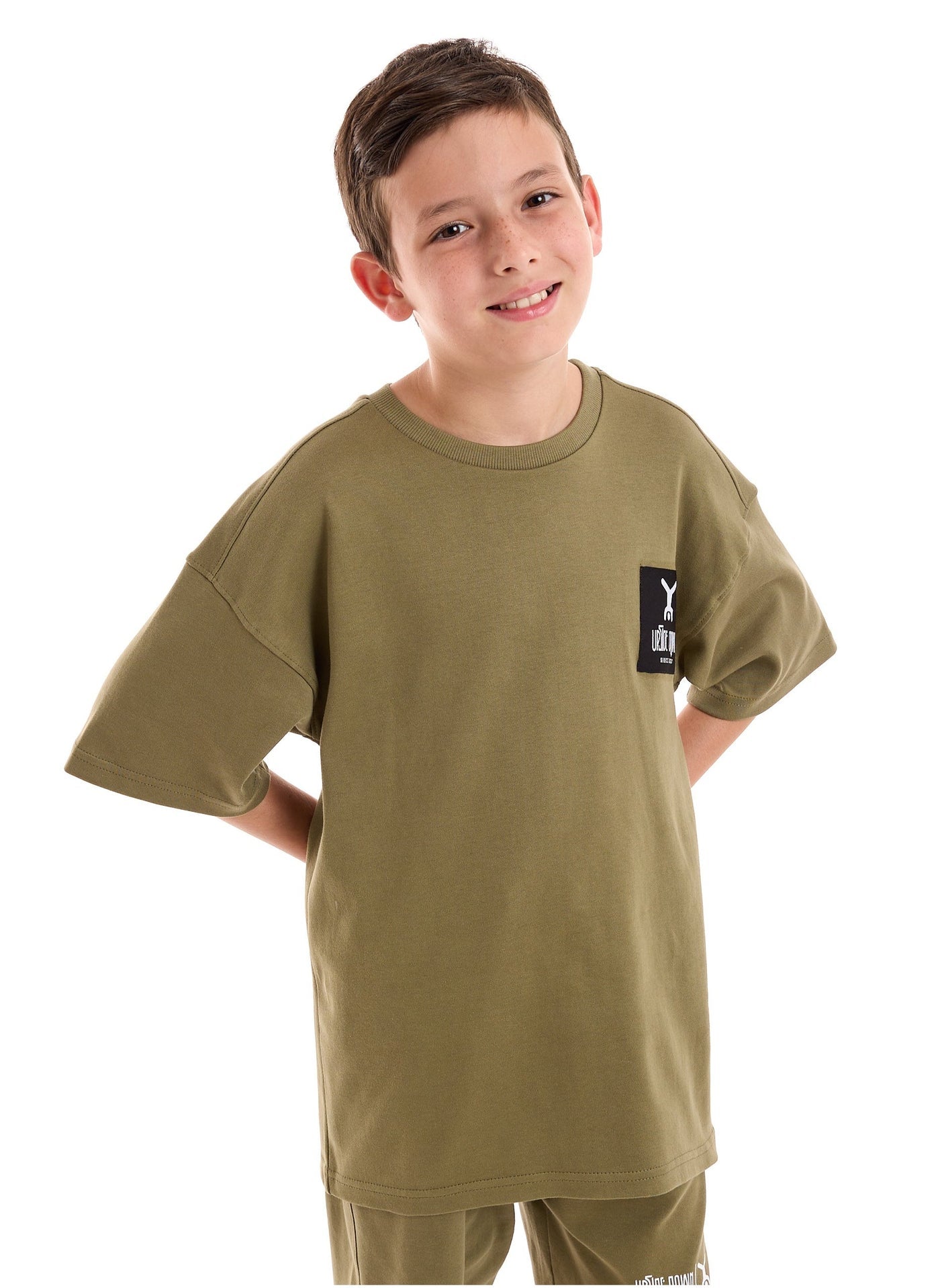 Victor and Jane Cotton Bear Embroidered Polo T-Shirt - Beige