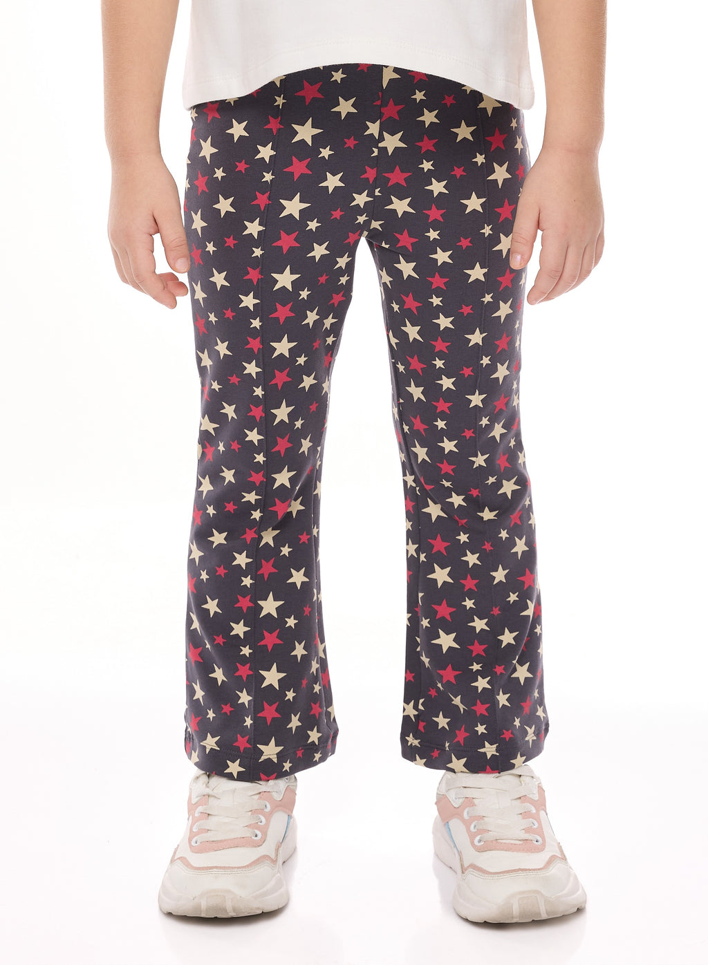 Embellished Star Top With Printed Flared Leggings