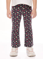 Embellished Star Top With Printed Flared Leggings