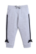 Baby Girl Swan Embroidered Fleece Tracksuit “ Grey 2-Piece Set