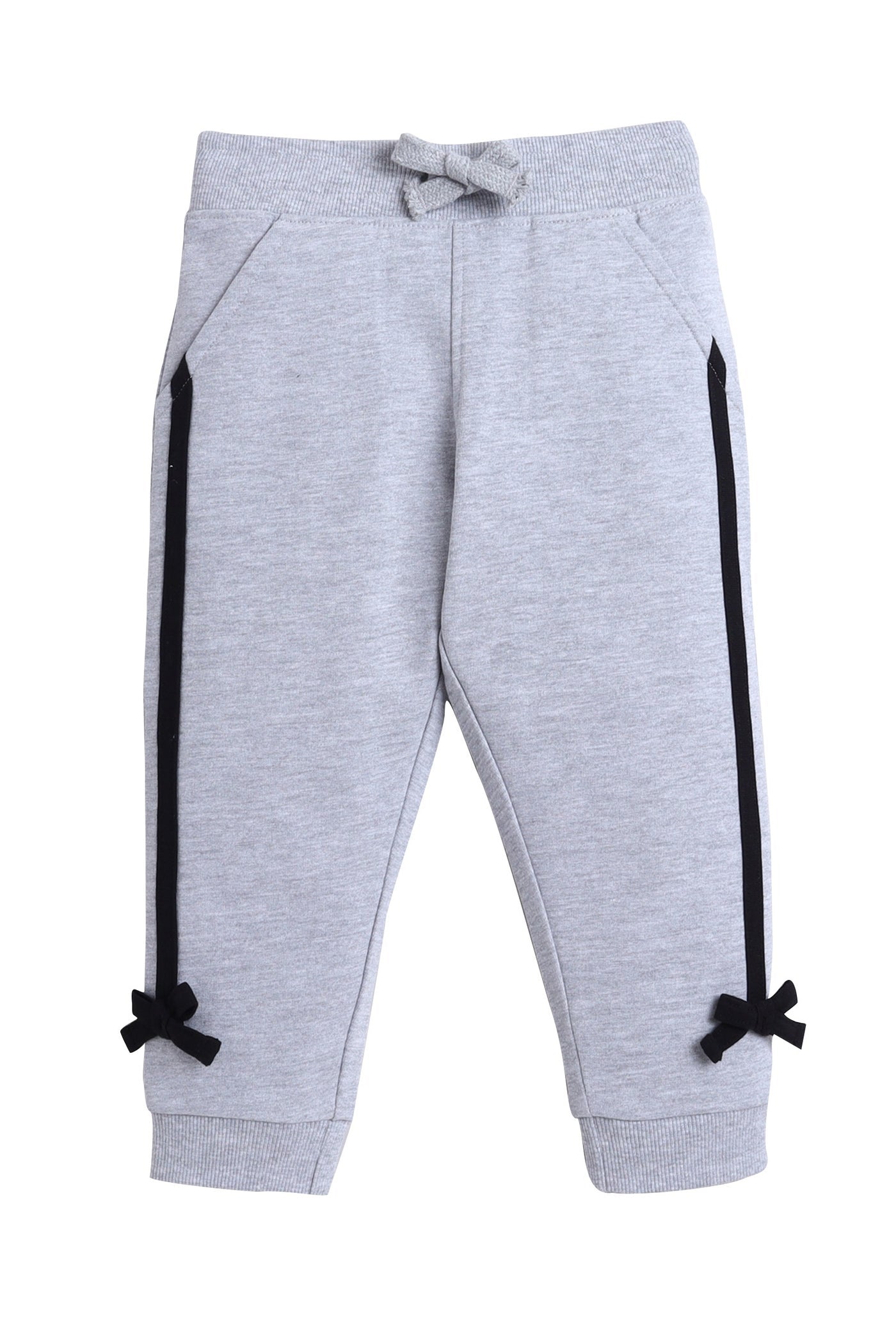 Baby Girl Swan Embroidered Fleece Tracksuit – Grey 2-Piece Set