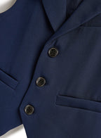 Navy Waistcoat And Pant Set With Shirt And Bow Tie