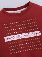 Girls’ Œperfectly Fabulous” Cotton Fleece Sweatshirt -Relaxed Fit