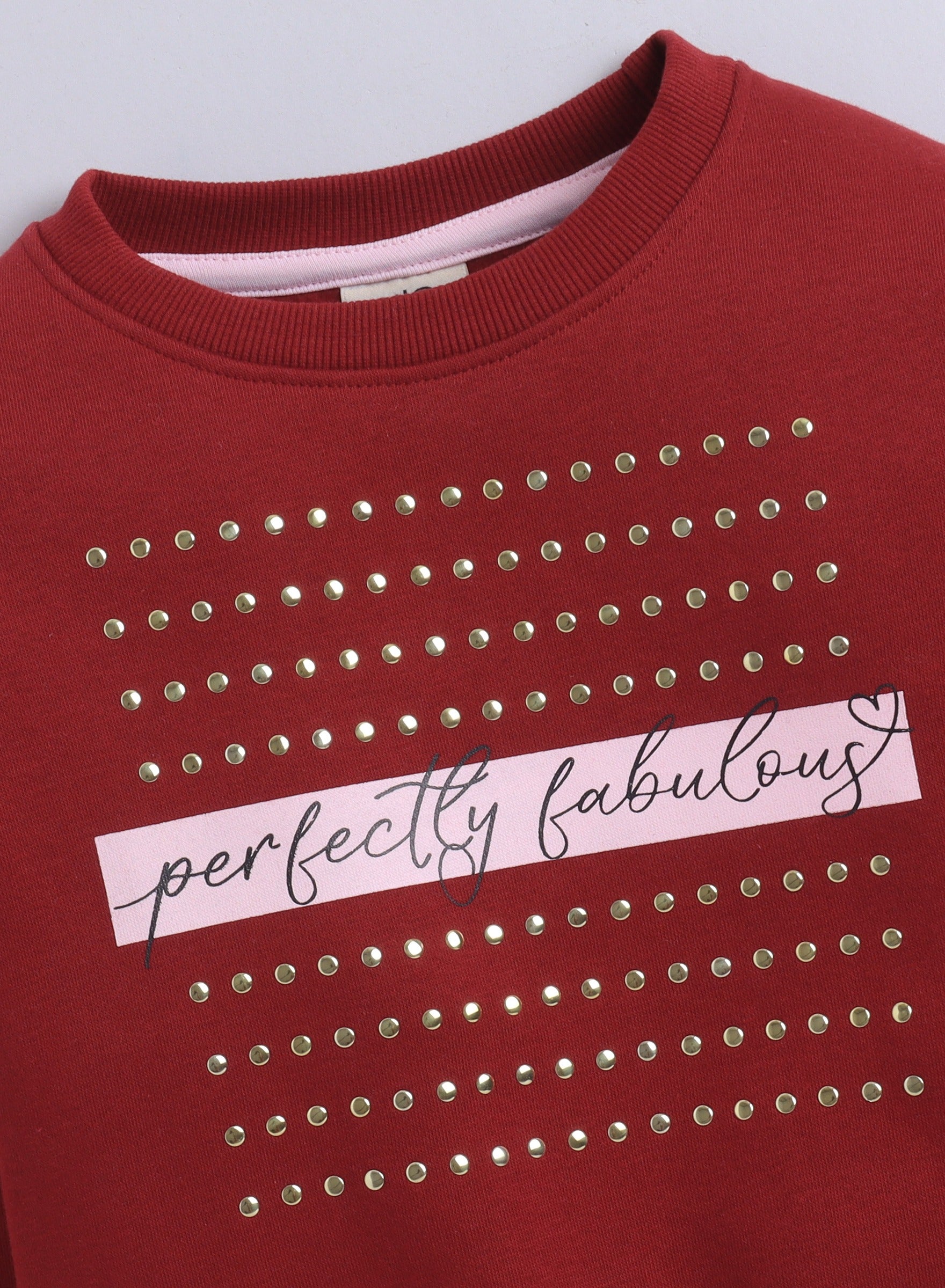 Girls’ Œperfectly Fabulous” Cotton Fleece Sweatshirt -Relaxed Fit