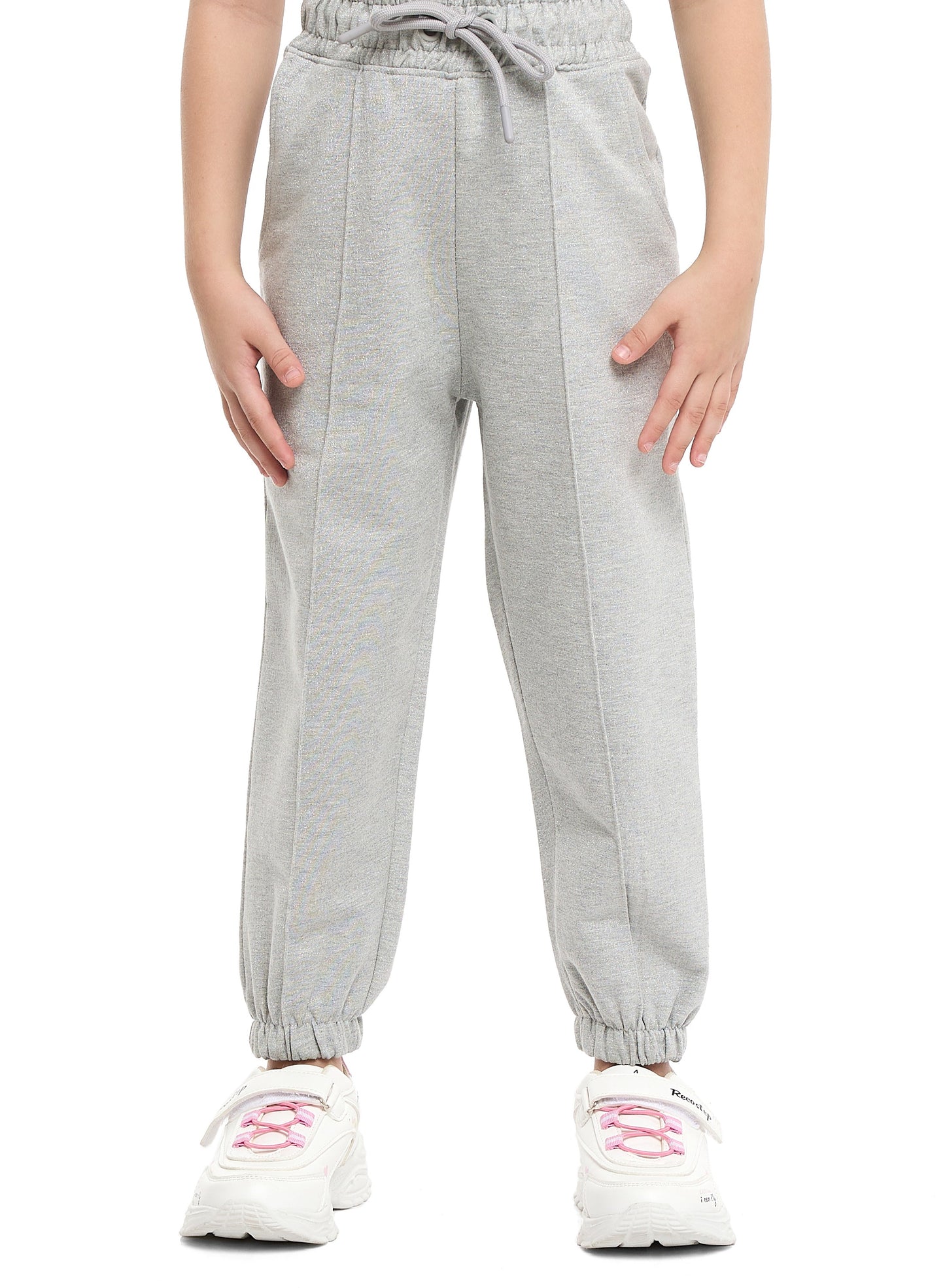 Girls Très Chic Reversible Sequin Fleece Set – Light Grey 2-Piece Outfit