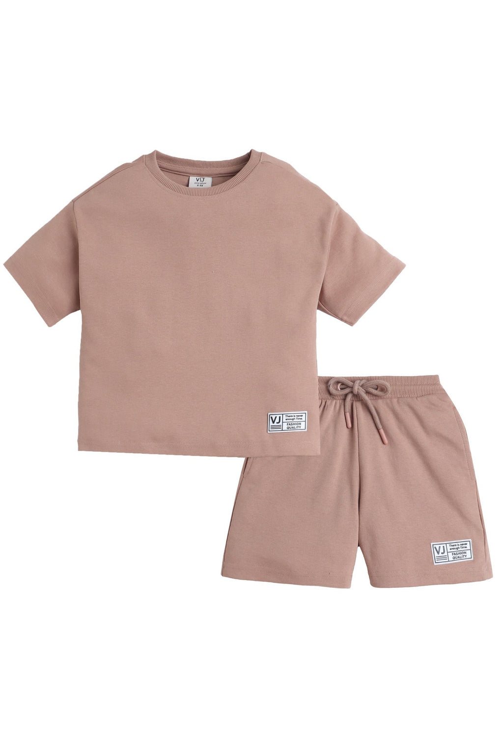 Boys Cotton Interlock Tee & Shorts Set “ Khaki