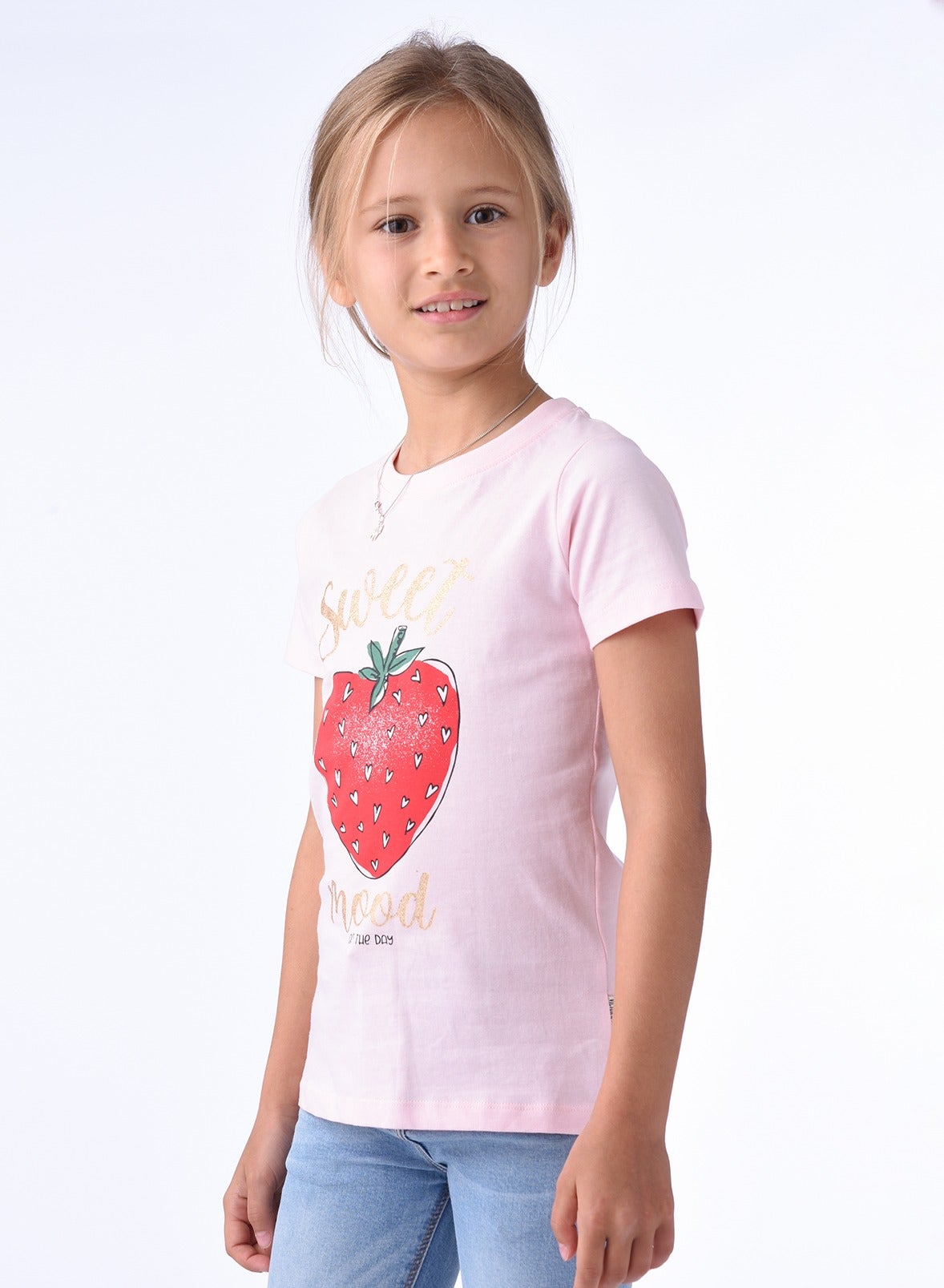 Victor And Jane Strawberry Graphic Fashion T-Shirt - Pink
