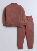 Cute Teddy Printed 3 Pc Set - T-Shirt , Zipper Jacker And Joggers