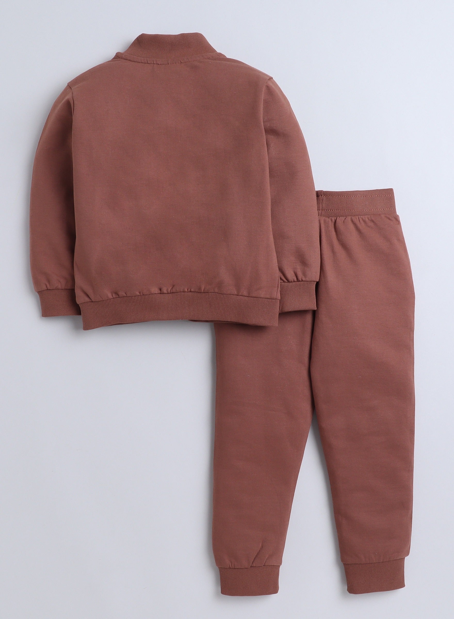 Cute Teddy Printed 3 Pc Set - T-Shirt , Zipper Jacker And Joggers