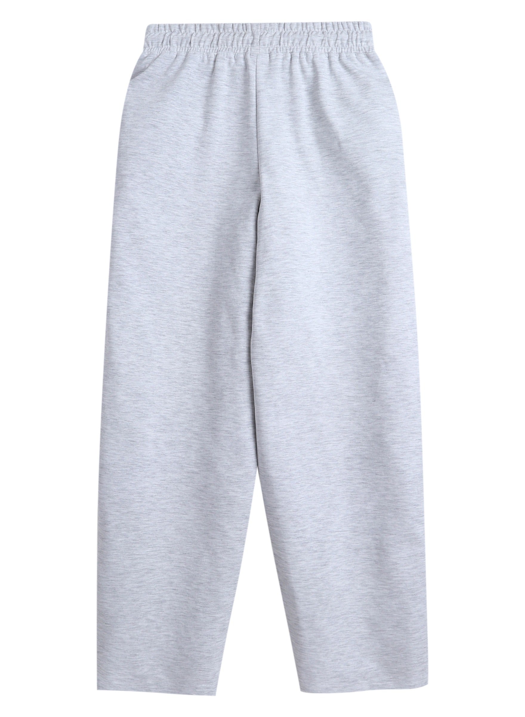 "Light Grey Straight-Leg Drawstring Joggers “Cotton Interlock