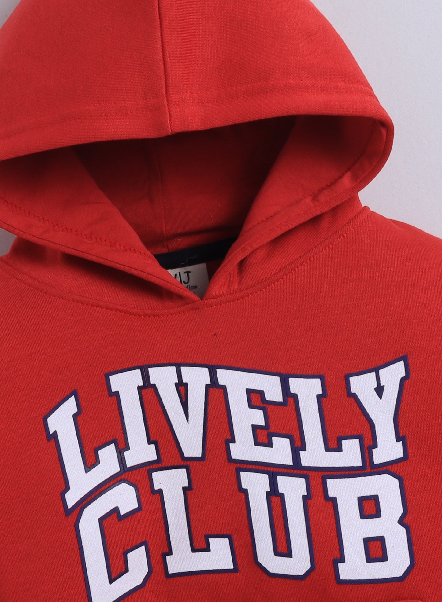 Boys' Red "Lively Club" Hooded Sweatshirt