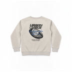 victor and jane boys' beige fleece sweatshirt featuring an Urban League football graphic on the back