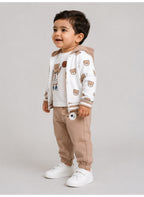 Boys 3-Piece Set – Printed Zip Hoodie, Top & Jogger Pants
