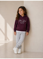Girls Text Print Hoodie Sweatshirt