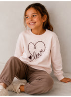 Girls Heart Graphic Pullover