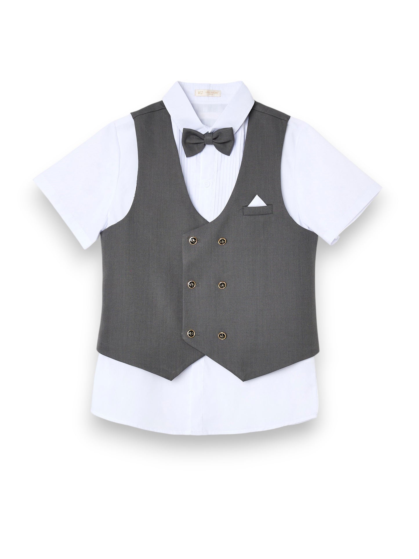 Boys 4 Piece Set Waistcoat, Shirt, Trousers & Bow Tie Set (3 Years–8 Years)