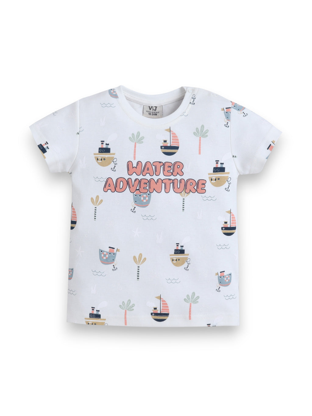 Infant Boys Œwater Adventure” Print Cotton Pajama Set “ T-Shirt & Shorts Nightwear