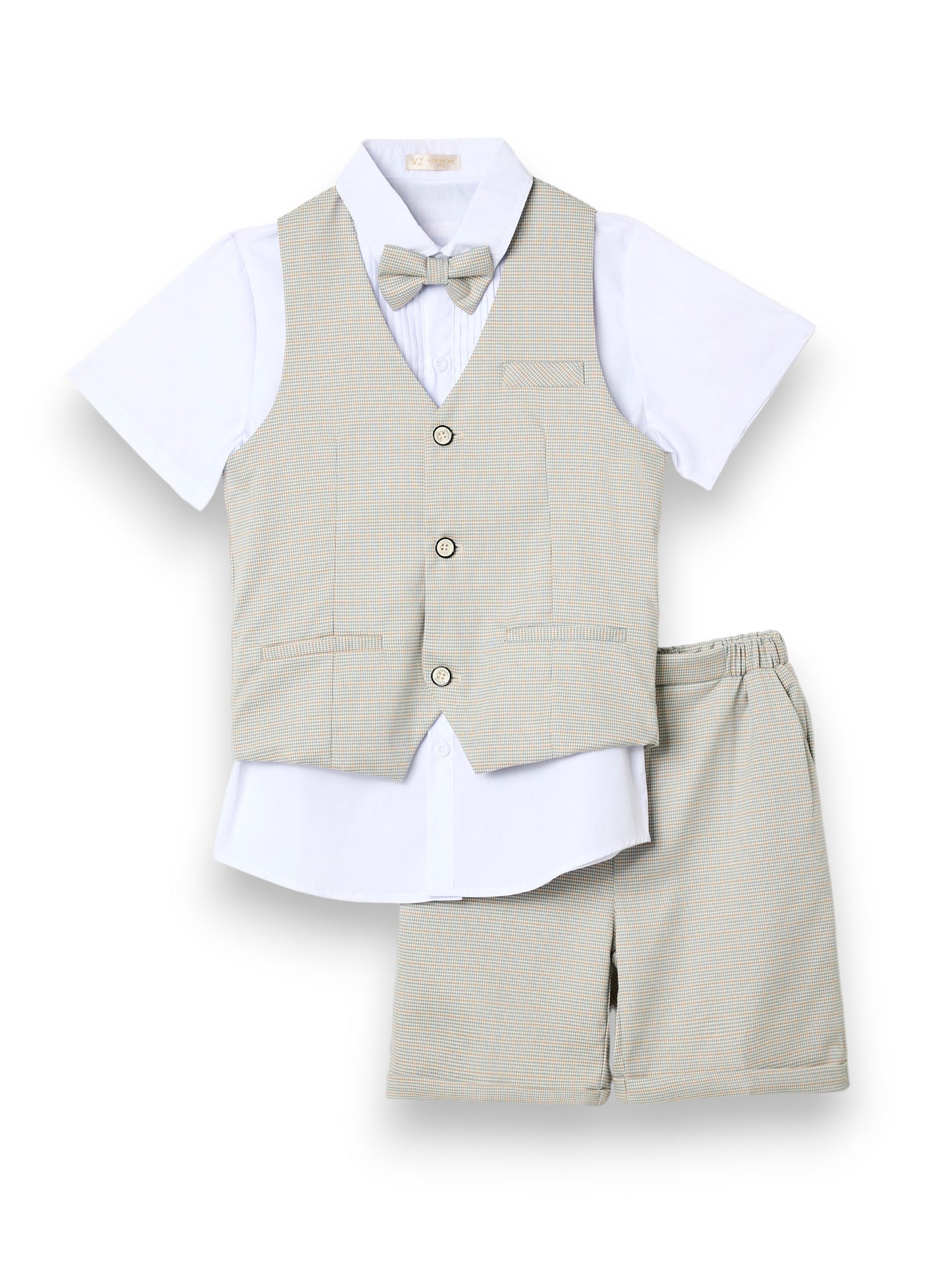 Neutral Waistcoat, Shirt, Shorts & Bow Tie Set