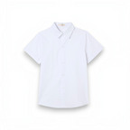 victor and jane boys white short sleeve button down shirt with a classic collar