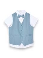 Boys 4 Pc Set Waistcoat, Shirt, Shorts & Bow Tie Set