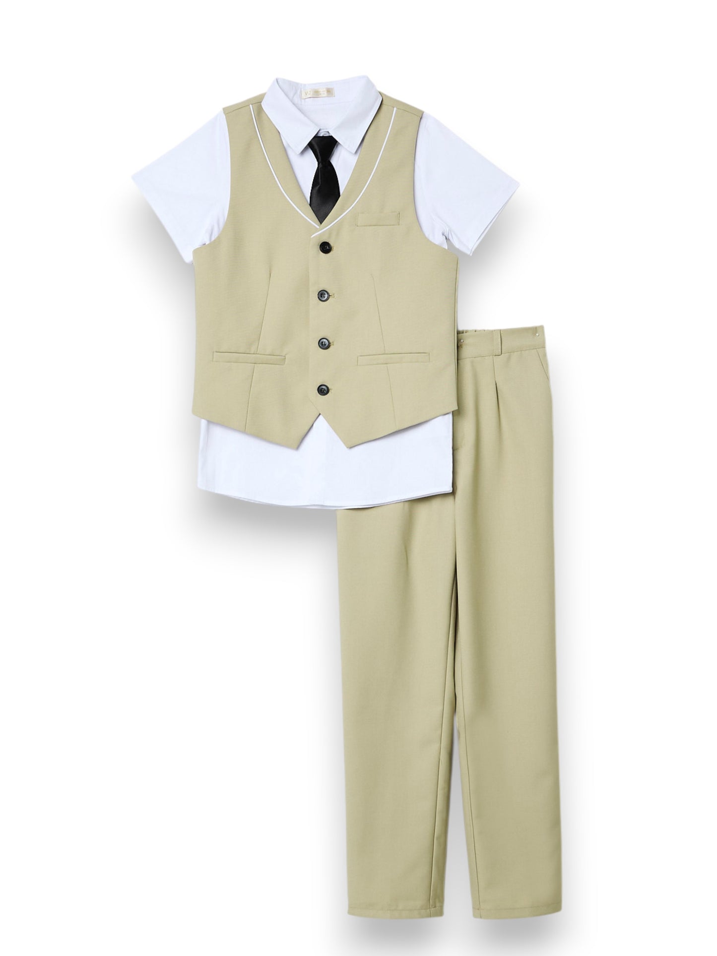 Neutral Waistcoat, Shirt, Trousers & Tie Set